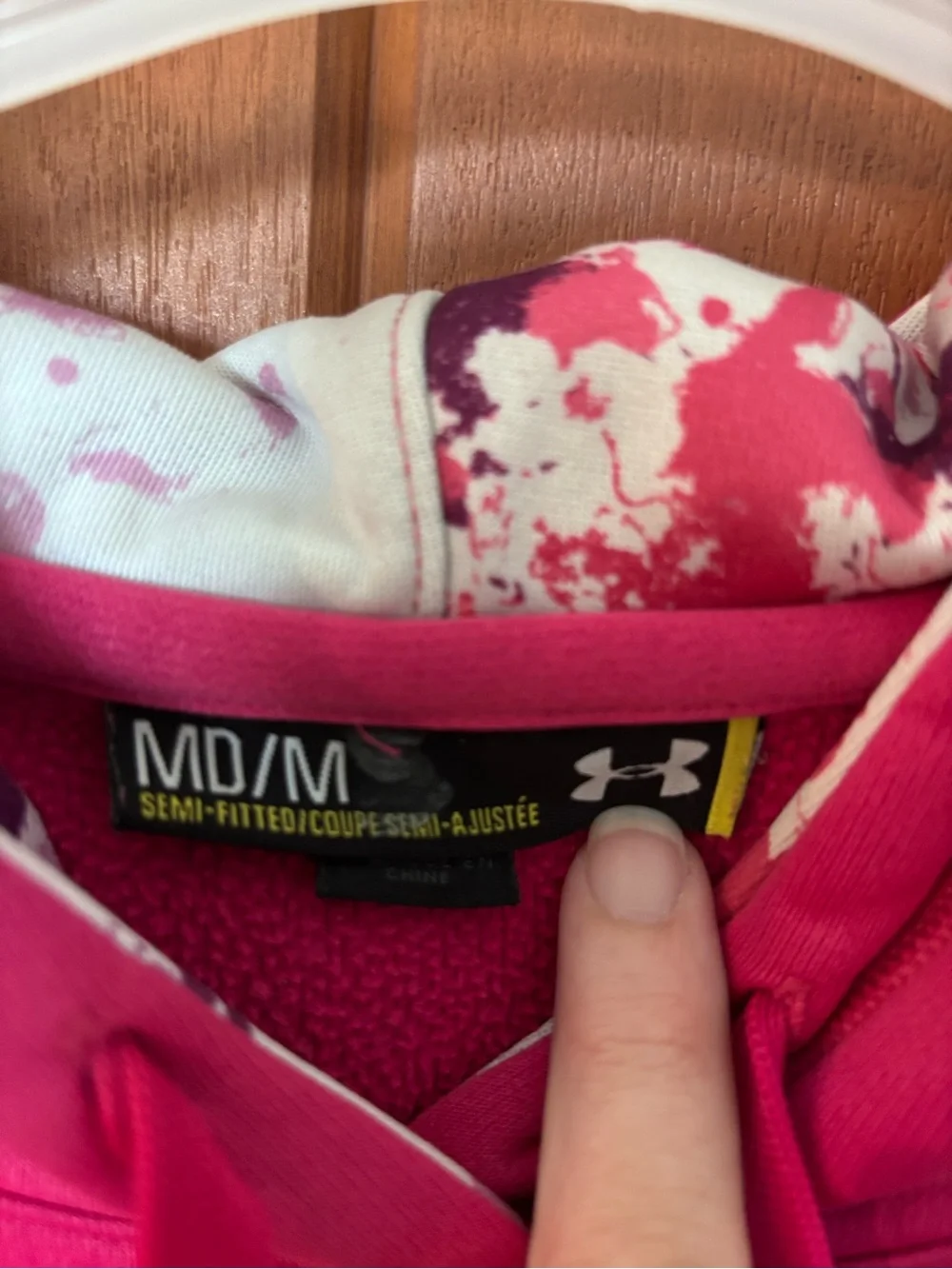 Under Armour Pink Hooded Sweatshirt with Logo